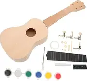 TOGEVAL 1 Set DIY Ukulele Making Kit Unfinished String Wooden Ukulele for Crafting Easy to Assemble present for Beginners and Encourages Creativity and Coordination