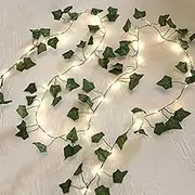 2M 20LED Leaf String Lights,Vine Lights,H HOME-MART Vine Fairy Lights Batteries Powered Green Leaf Garland Maple String Lights for Indoor/Outdoor Decor. Enhance Homes, Gardens, Weddings & More!