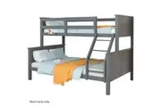 Kingston Slumber Triple Wooden Single Over Double Bunk Bed Frame for Kids, Convertible Design, Grey