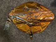 XL 29" Graduation Cap Super Shape Mylar Foil Balloon Grad Party Orange Gold