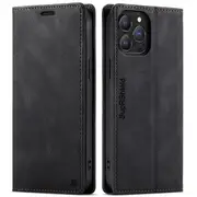 SupRShield For Apple iPhone 14 Pro Max Case RFID Blocking Retro Flip Premium Leather Card Holder Wallet Cover - Black