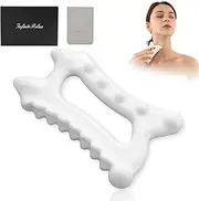 Ceramic Gua Sha Massage Tool, Advanced Face&Body Guasha Tools Skin Care for Women Men, Korean Gua Sha Facial Tools (Dual Row of Massage) Christmas Day Gift