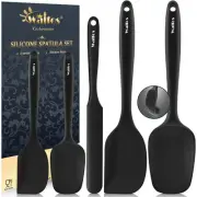 Walfos Silicone Spatula Set of 5 - (600°F) High Heat Resistant Kitchen Scrape...