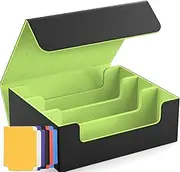 Card Storage Box for Trading Cards, 1800+ PU Leather Card Deck Box with 6 Dividers, Magnetic Closure Commander Card Deck Case for MTG TCG,Game Cards,Sport Cards