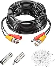 uxcell BNC Video Power Cable,10m/33ft All-in-One Security Camera Wire Cord DC Extension Wire for CCTV Security DVR Camera System Installation Plug & Play Cord,1 Set Black