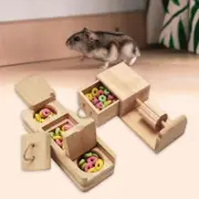 Wooden Hamster Foraging Toy Sturdy Enrichment for Small Animals Mouse Rabbit