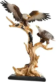 B Baosity Resin Sculpture, Eagle Statue Figurine Gift Collection Artwork Modern Collectible Bird Figure for Hotel Garden Club Bedroom, with 2 Eagle