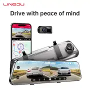2.5K+1080P Front and Rear View Mirror Camera WiFi 10"Car Video Recorder Dash Cam
