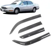 Side Window Wind Deflectors Visors Black Rain Guard Door Visor Vent Shade Dark Smoke Ventvisor Compatible with Buick Park Avenue 1997-2005
