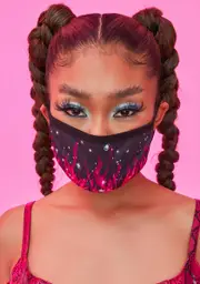 [HOROSCOPEZ] Hotheaded Flame Print Face Mask