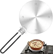 CMHFKKG 7.87 Inch Stainless Steel Induction Heat Diffuser Plate with Folding Handle, Non-Slip, 230V AC, 20cm