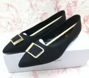 Women's Flats Slip On Shoes Dream Pairs Size 9 Black Pointed Toe Buckle Comfort