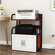 Printer Table 3-Tier Printer Stand Standing Multi-Purpose Shelf Rack for Media Player Scanner Files Books Microwave Oven in Kitchen Living Room Home Office Printer Cart