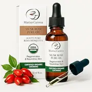 100% Certified Organic Growing Rosehip Oil/Aceite Puro De Rosa Mosqueta 30 Ml. / 1 Fl.oz.heals Dry Skin, Fine Lines, Acne Scars, Eczema, Psoriasis, Dermatitis, Sun Damage & More