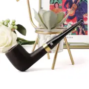 Handmade Ebony Wood Tobacco Pipe Billiard Smoking Pipe 9mm Filter Straight Stem