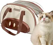 Pet Carry Bag, Pet Travel Carrier, Handheld or Shoulder Bag Durable Breathable Mesh Cat Tote Bag | Pet Carry Bag Pan Base Design Bag for Small and Medium Cats Under 16.53 lbs