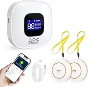VOCA Smart WiFi Wireless SOS Pager, Personal Alarm Call Bell, Calling Alarm for Elderly Patient Seniors Disabled Kids, Connected to Phone, 2.4G WiFi, Caregiver Pager with 2 SOS Buttons+1 Receiver