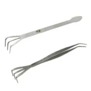 2 in 1 Gardening Rake Spatula with 3 Tines Stainless Steel for Bonsai Lover