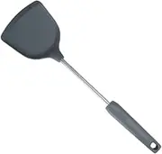 HOLIDYOYO 1pc Silicone Spatula Turner Heat Resistant Non Stick Kitchen Tool for Cooking Ergonomic Design Easy to Clean for Non Stick Cookware Grey