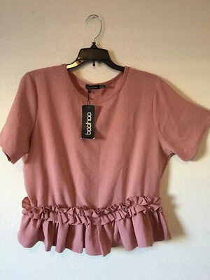 boohoo mauve top Size 10 NWT