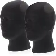 DECORNIJIA 2Pcs Male Foam Mannequin Heads for Wig Display Durable Foam Wig Holders for Styling Hat Display and Hair Extensions Smooth Surface for Safe Use
