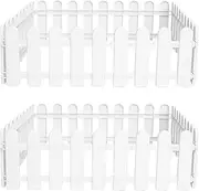 BESPORTBLE 8pcs Garden Fence Mini Garden Decorative Fence Panels Mini Picket Fence Decor Christmas Villa Fence Wood Scoops for Rail Fence Garden Lawn Edging Outdoor Plastic White