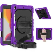 MCC Shockproof iPad 10.2" 2019 7th Gen Strap Rugged Tough Case Cover Apple [Purple]