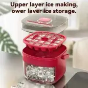 Extra-Large 48 Ice Maker with Easy Cap - Double Layer, Food Grade Storage