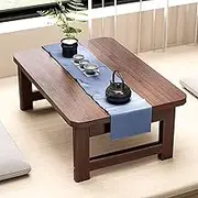 QVVFRED Japanese Floor Dining Table for Small Spaces Foldable Chabudai Table for Living Room Tatami Decorations Reception Rooms Walnut Color 70 * 40 * 30cm