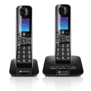 D8712 Cordless Phone System w/2 Digital Handsets + Bluetooth to Cell, Answeri...