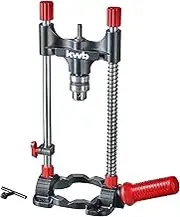 KWB Drill Stand with Chuck, HEX Drive/Mobile Drill Stand for Cordless Screwdrivers and Drill Machines, Adjustable Angle Locking 45 60 75 90°, for Flat and Round WORKPIECES