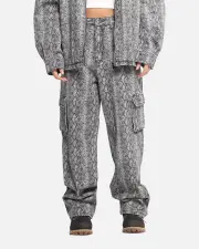 [XXIII] Xxiii Snake Skin Cargo Pants Black Snake Print - Size 30 30 Black Snake Pri