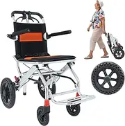 Lightweight Foldable Wheelchair, Aluminum Portable Transport Wheelchair, Trolleys for Elderly Aircraft Travel, Swing Away Footrest
