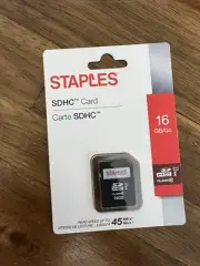 16GB MicroSDHC Card with Adapter from Staples NEW