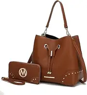 [MKF Collection] MKF Crossbody Bucket Hobo Bag for Women Handbag & Wristlet Wallet Purse Set – PU Leather Top Handle Shoulder Strap