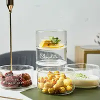 在飛比找樂天市場購物網優惠-玻璃碗家用耐熱玻璃蔬菜沙拉碗北歐水果撈玻璃碗甜品碗圓形透明