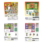 Pull Tab Tickets - Hard Card Tickets - Game - 4 Pack Small Titles Lucky