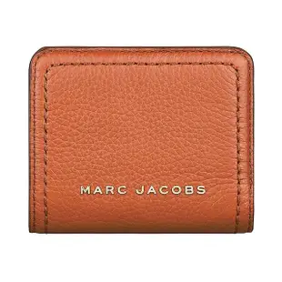 【MARC BY MARC JACOBS】MARC JACOBS GROOVE金字LOGO荔枝紋牛皮4卡扣式短夾(橘)