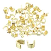 80Pcs Zipper Slider Retainers, 4.5mm U Shape Zippers Top Replacing, Light Gold