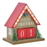 Gibson Gifts Xmas LED Count Down Wooden Calendar House Home Decor 20x19cm