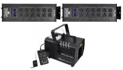 (2) Chauvet PRO-D6 6 Ch 20A DMX-512 Dimmer Switch Packs 115V/230V+Haze Machine