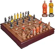 High-End Simulation Character Resin Chinese Chess Set, Fine Carving Creative Design Board Game, Home Gift Collection Game