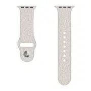Leopard Print Silicone Fashion Strap Model 42/44/45mm Suitable for Apple Watch 2/3/4/5/6/7 Generation Watch Chain - Off White