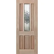 Woodcraft 2040 x 820 x 40mm Entrance Door Hamlett Bevelled Black TG Mirror TG9CB
