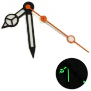 White Painted Lume Matte Black Trim Orange Second Hand Watch Hands for NH35/36