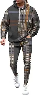 [Vickyleb] Mens Halloween Hoodie Tracksuit Set Skeleton Print Full Zip Casual Halloween Sweatsuit with Pocket