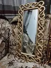 Vintage Style Golden Rectangular Mirror – Elegant Wall Decor for Cottage, Living