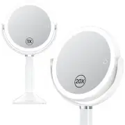 Lighted Makeup Mirror with Lights and Magnification 20X, Adjustable Height,