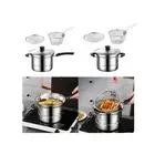 Stainless Steel Saucepan with Lid with Steamer for Pasta Spaghetti Noodles