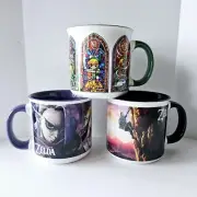 THE LEGEND OF ZELDA COFFEE MUG SET X3 SKYWARD SWORD BREATH OF WILD WINDWAKER NEW